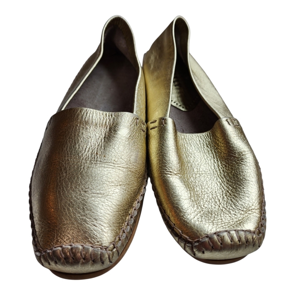 Bally Shoes Forward Driving Mocs Loafers Leather Womens US 10/ EU 41 Metallic - Picture 4 of 11